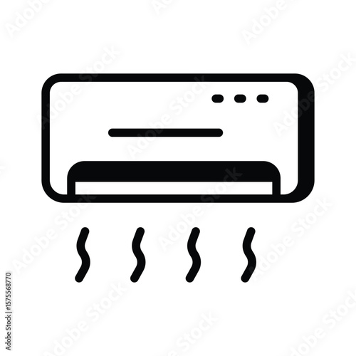 This glyph icon representing an ac cooling system