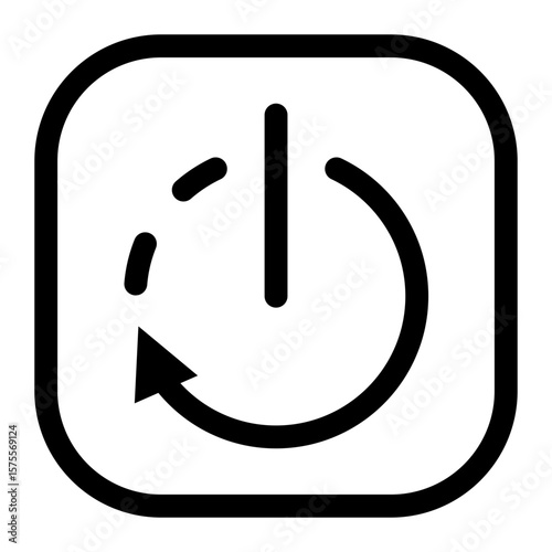 Isolated Restart Icon Symbol on White Background Signifying System Reboot