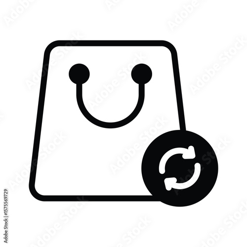 Stay green with this glyph icon of reusable bag
