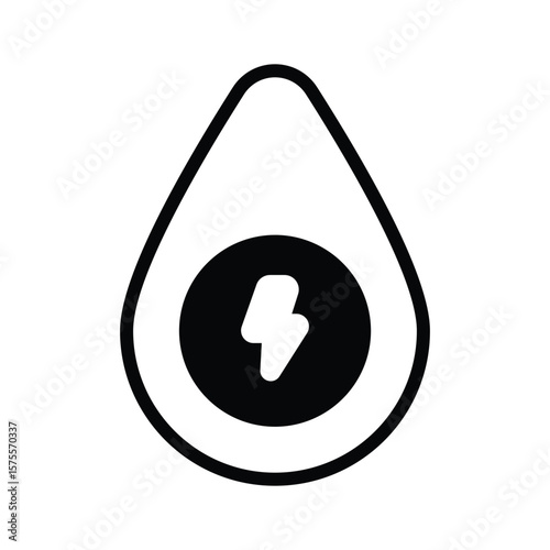 An engaging glyph icon showing hydropower concept