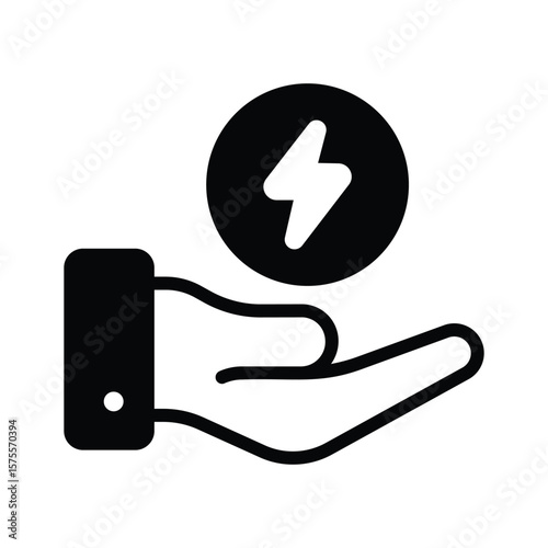 A customizable glyph icon encouraging save energy initiative