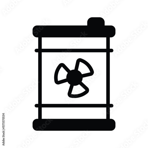 Get this glyph icon representing toxic waste barrel