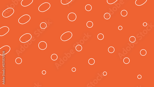 Simple orange background with scattered white outline circles and ellipse shapes illustration