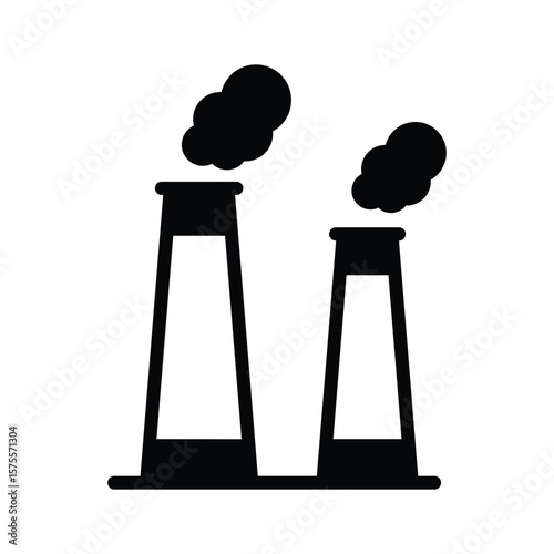 Well-crafted glyph icon of chimneys for industrial use