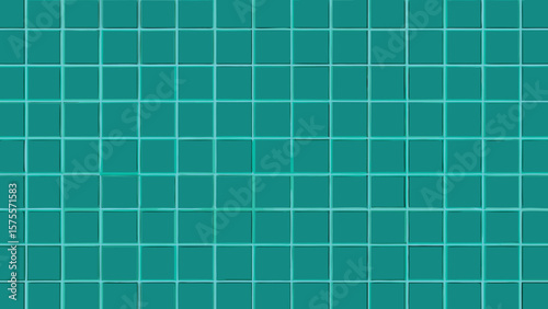 Teal square tile pattern background design with artistic shadows and light effects