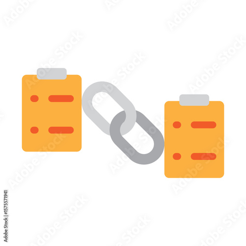 Linked Task Vector Flat Icon Design