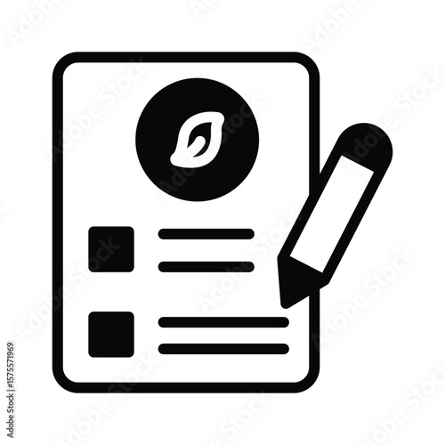 A premium glyph icon of environmental survey report