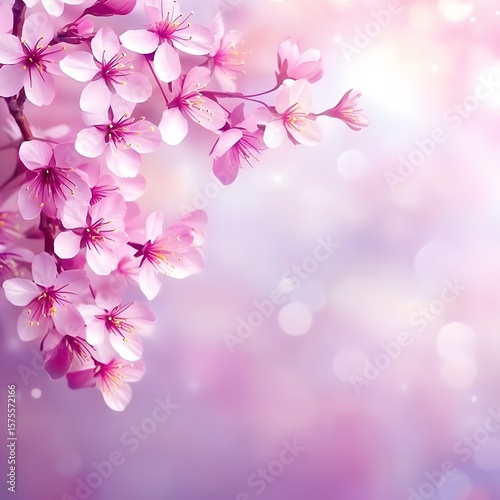 Stunning Pink Cherry Blossoms Spring Floral Background