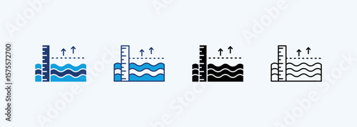 Sea Level Icon Set Multiple Style Collection