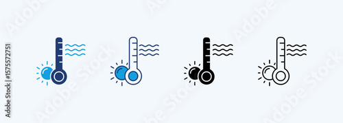 Heatwaves Icon Set Multiple Style Collection