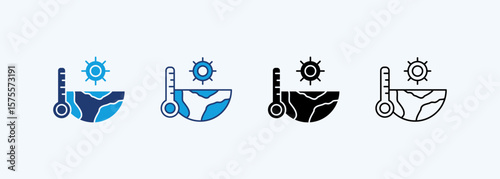 Increased Warming Icon Set Multiple Style Collection