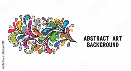 Colorful abstract floral pattern with swirling decorative elements on vibrant background