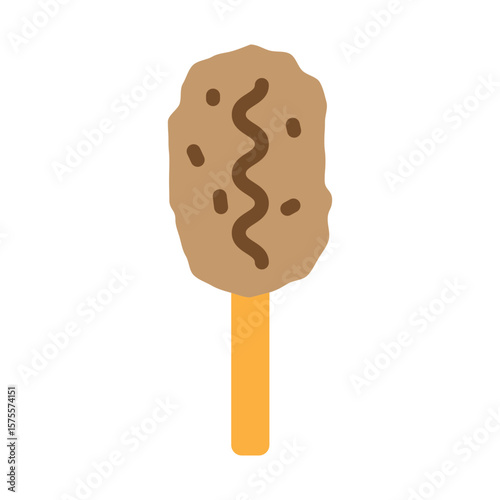 Corn Dog Vector Flat Icon Design