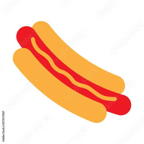 Hot Dog Vector Flat Icon Design