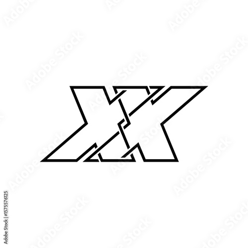 Initial letter XX logo icon isolated on white background