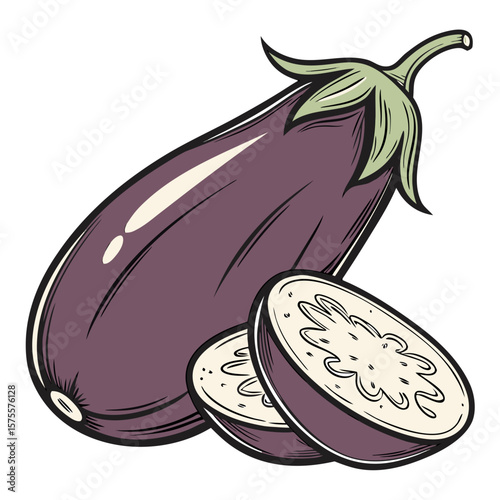 “Brinjal Eggplant Isolated Vector Illustration”