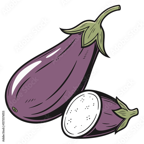 “Brinjal Eggplant Isolated Vector Illustration”