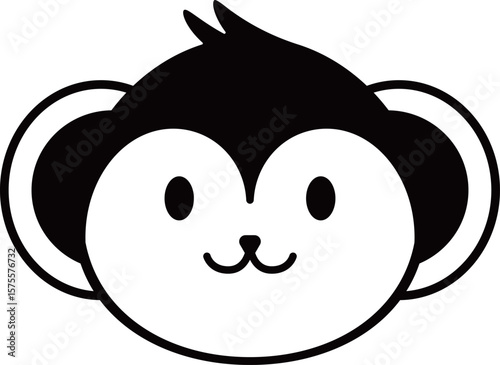 申のアイコン　モノトーン
