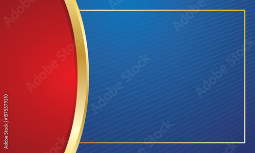 Red gold curves on luxury blue certificate background