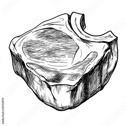 Meat, vector icons in sketch food and drinks