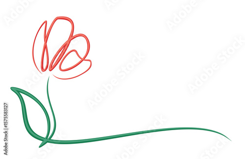 The symbol of a stylized red flower.