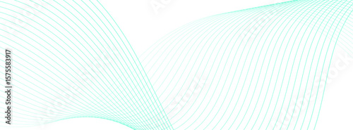 Abstract line wave in teal gradient on white ideal for medical presentations, finance slides, or minimalist flyer design.