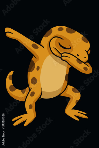 Funny Dabbing Salamander vector illustration