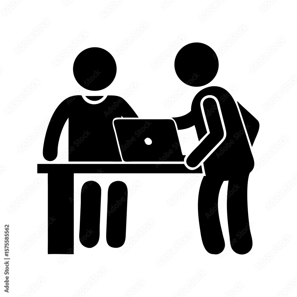 Collaboration, Teamwork, and Project Discussion Two People Working Together on a Laptop Collaboration, Teamwork, and Project Discussion Two People Working Together on a Laptop