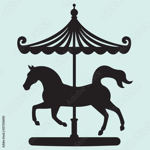 Carousel with Horse Silhouette Icon