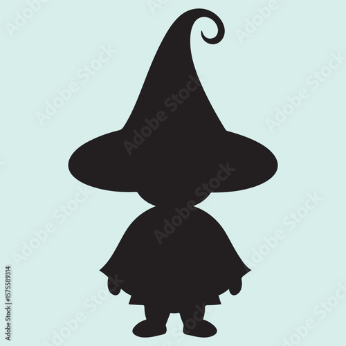 Baby in Witch Hat Halloween Silhouette