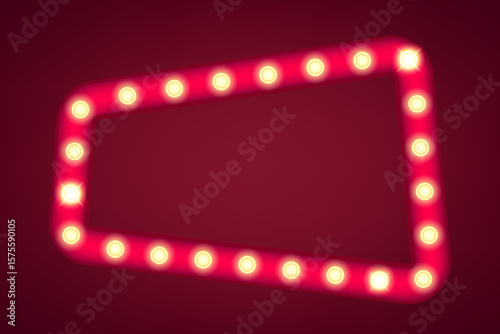 illuminated cinema frame. Vector illustration with copy space
