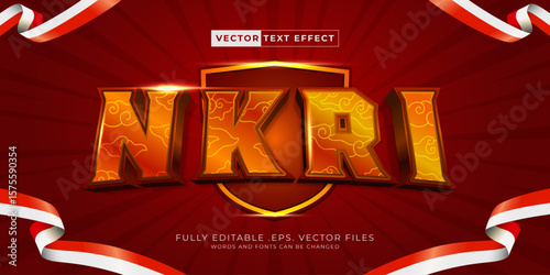 NKRI, The Unitary State of the Republic of Indonesia 3d Text Style Effect
