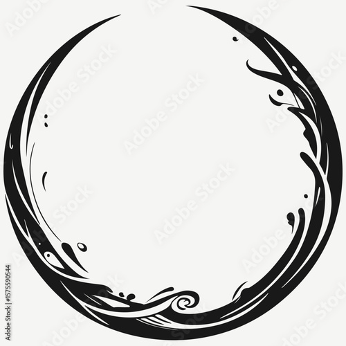circle frame water waves illustration vector