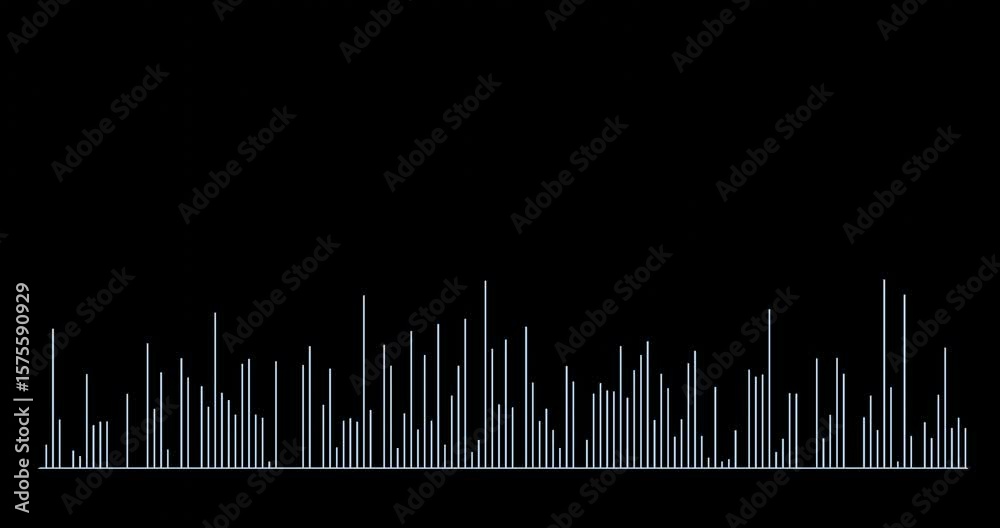 sound wave background.A stylish, transparent-background animation of a dynamic bar graph synced to a jazzy atmosphere. Ideal for creative business presentations, smooth transitions, and video overlay