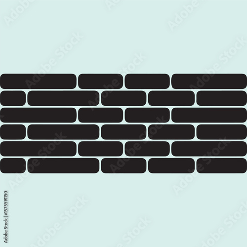Classic Brick Wall Silhouette Icon