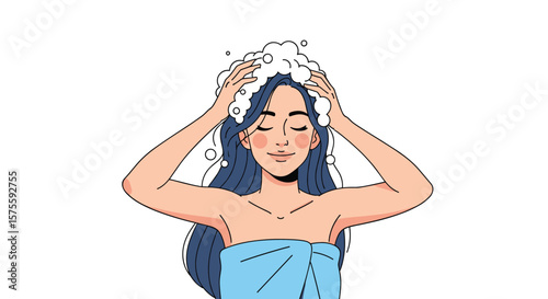 Gentle hair washing routine for clean healthy shining tresses