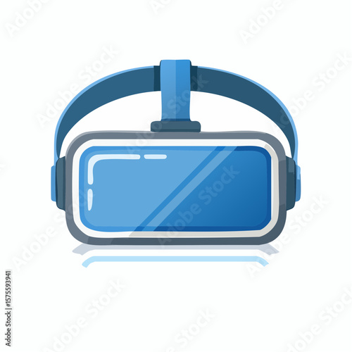 A sleek, blue virtual reality headset, ready for immersive experiences.