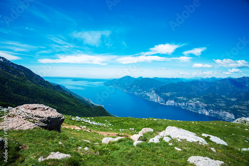 Monte Baldo landscape in lake Garda surroundings, Italy.