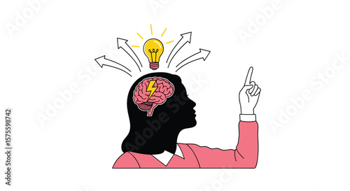 Innovative thinking and problem solving spark a bright idea generating new concepts and solutions for business growth