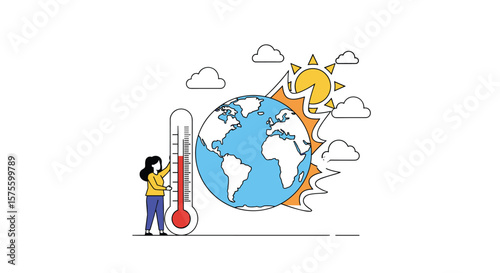Global warming crisis affecting our planet earth illustrating climate change impact