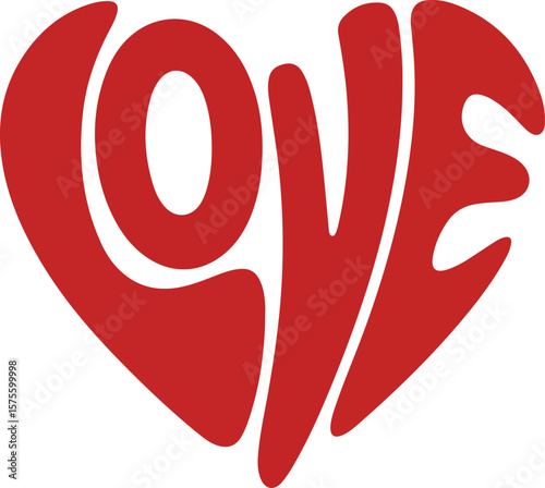 A charming red heart illustration Transparent vector png