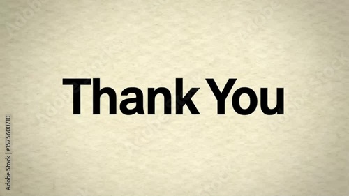Thank you message with a cursor blinking on a beige background for expressing gratitude online