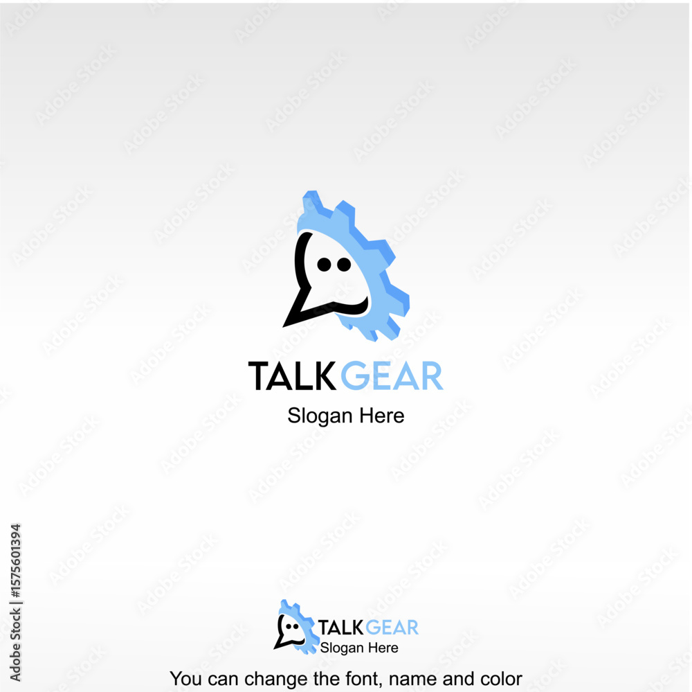 Fototapeta premium Talk Gear Logo Template Design Vector