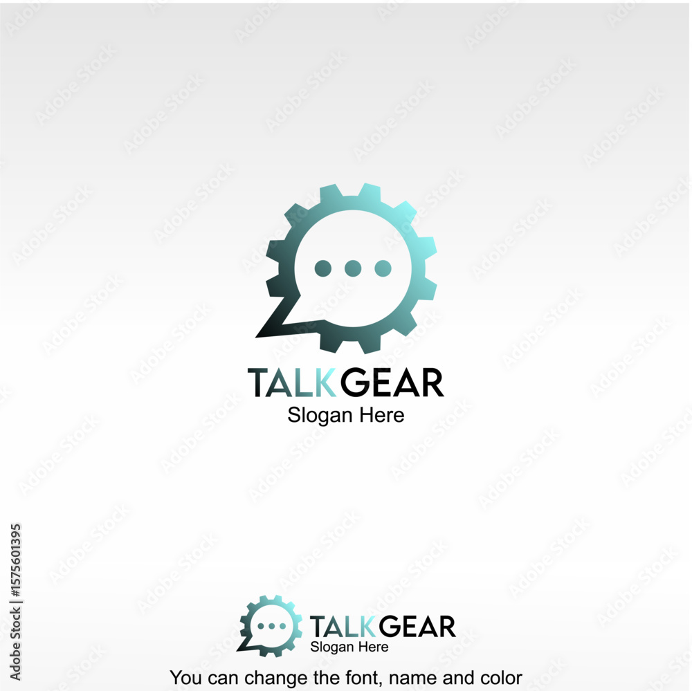 Obraz premium Talk Gear Logo Template Design Vector
