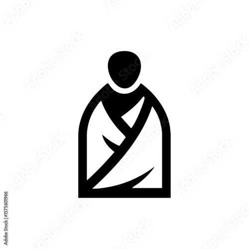 Minimalist icon of a person in a traditional robe or garment, representing cultural identity, wisdom, or spiritual leadership.
