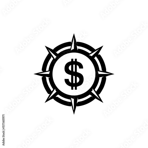 Symbolic dollar coin encircled by armed snares or spikes, representing financial risk, economic traps, or monetary pressure.
