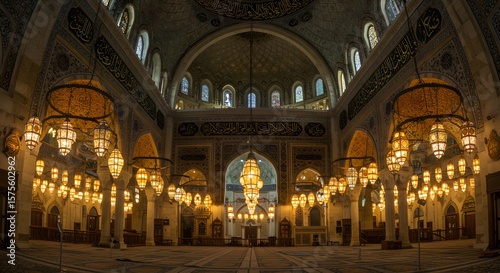 Interior View of the Cathedral of the Holy Sepulchre in Jerusalem with Historic Architecture

