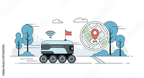 Autonomous delivery robot navigates urban environment using advanced gps mapping technology