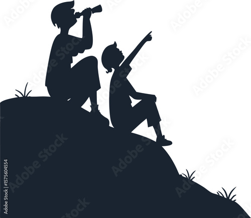 A dynamic vector illustration of a rock climber and a musician playing guitar, both in striking black silhouettes, captures the spirit of adventure and the soul of a concert