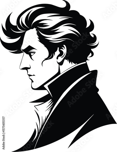 Profile of a Man with Stylish Hair in a Coat